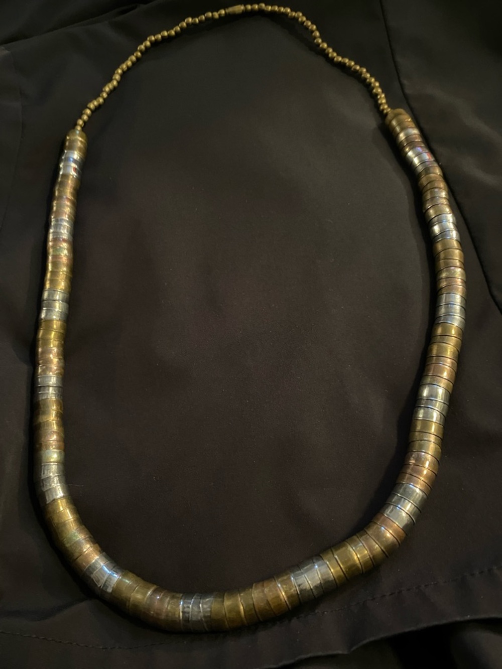 Vintage!!Bronze and Zinc Mixed-Metal Articulated Necklace-Super Unique!